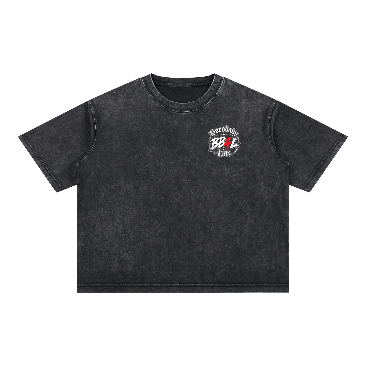 Mineral Wash “Borobaby4Life” Boxy Cotton T-Shirt