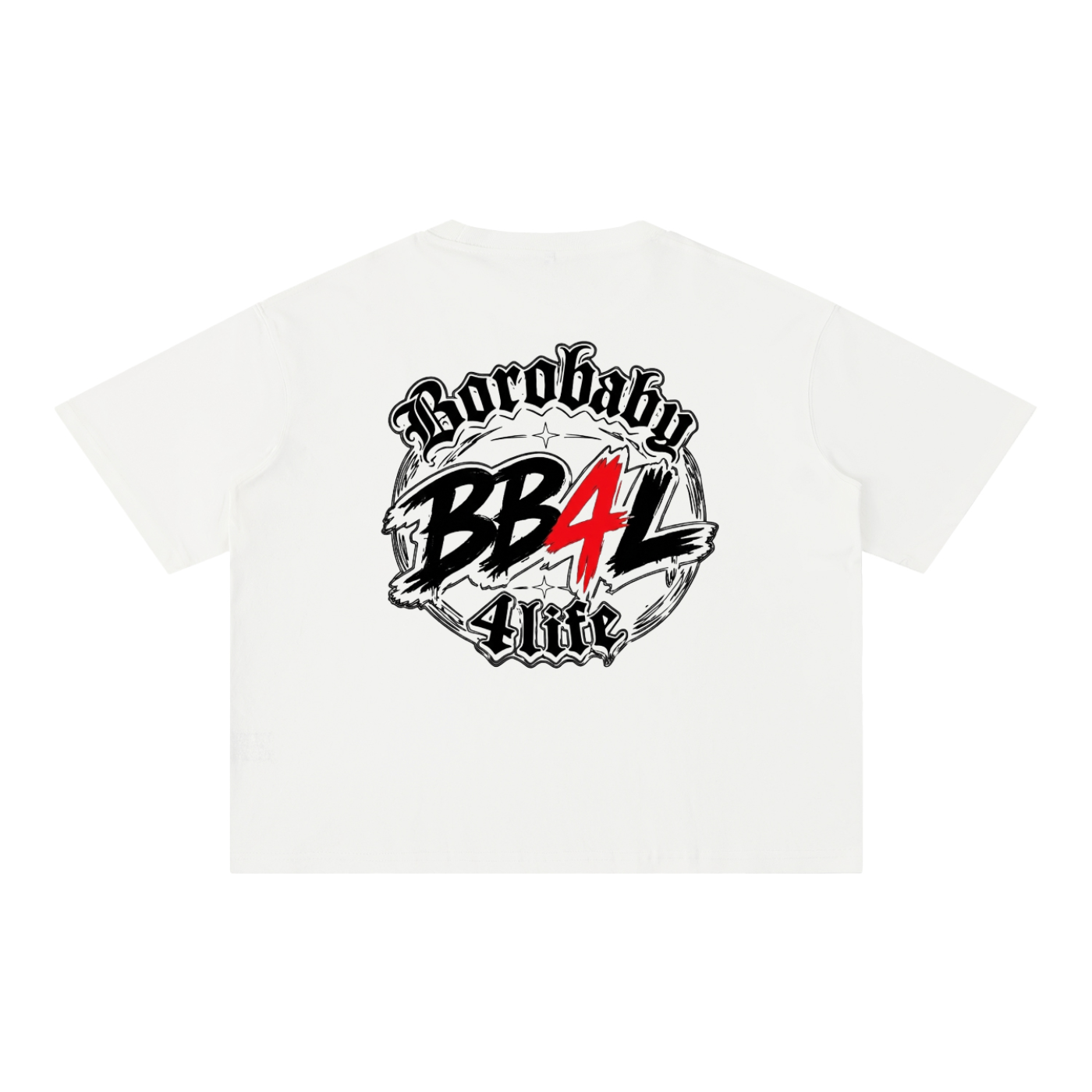 Mineral Wash “BoroBaby4Life” Boxy Cotton T-Shirt